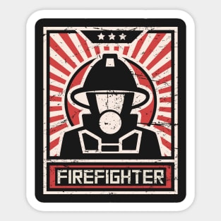 Firefighter – Propaganda Poster Sticker